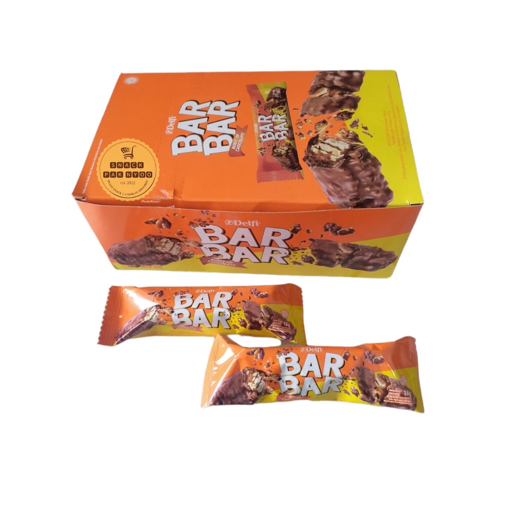 

Delfi Bar Bar Wafer Cokelat 18 gr/DELFI BAR BAR CHOCOLATE BOX (24pcs x 18gr) DELFI BAR BAR BURST OF CHOCOLATE BOX COKLAT DELFI BAR BAR