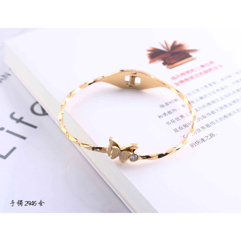 Titanium Gelang Kupu-kupu Permata Perhiasan Fashion 2946