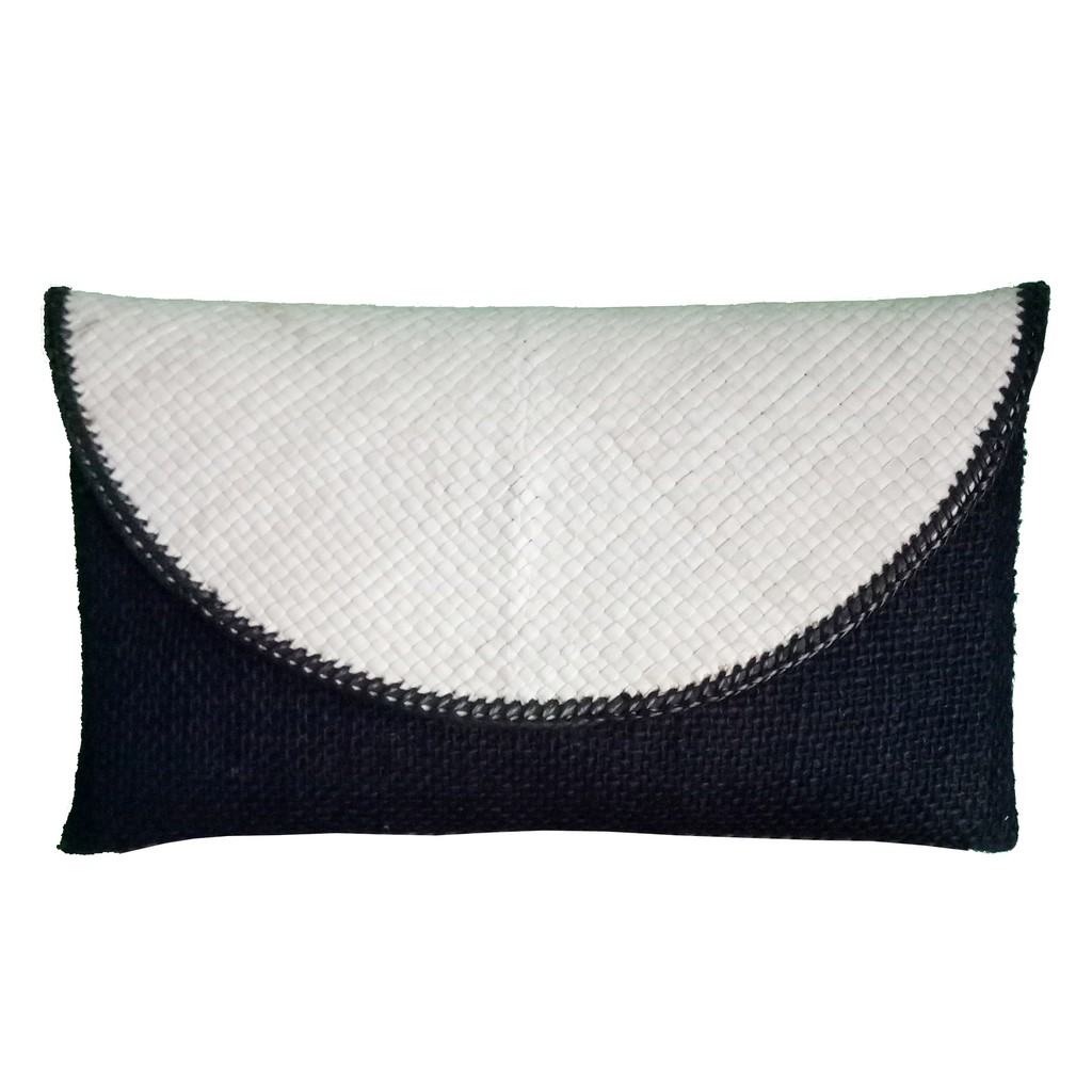 DT-1724 Dompet Pesta Kain Goni Polos Anyaman Pandan