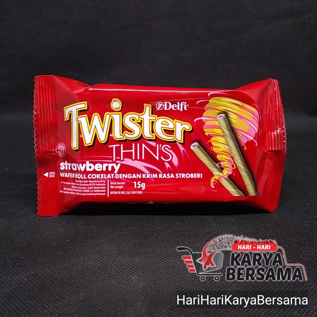 

DELFI TWISTER THINS WAFER ROLL STRAWBERRY 15GR