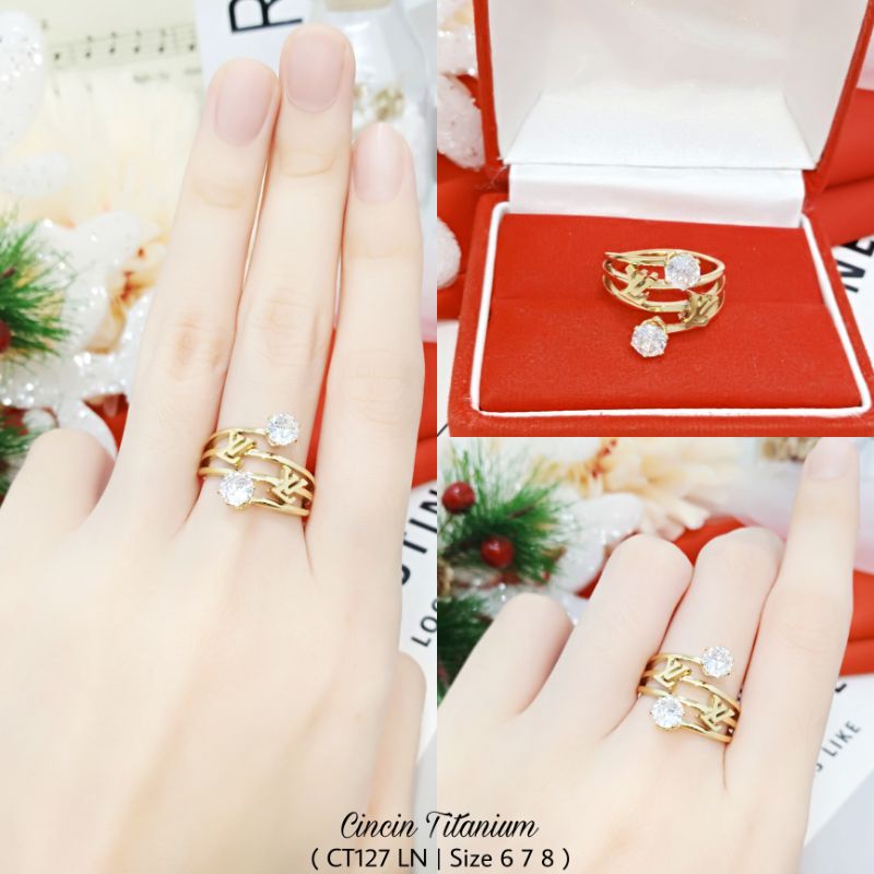 Cincin Titanium Dewasa Permata  CT126-127 LN