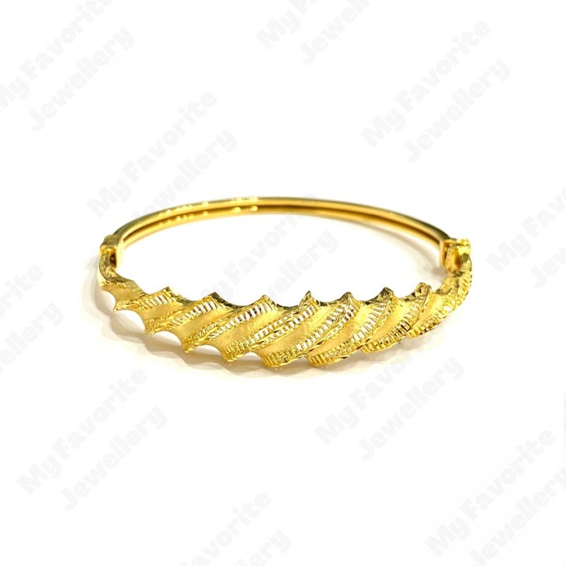 Gelang Bangle Motif Krawang Ombak Gelang Emas Asli Kadar 700 dan 875