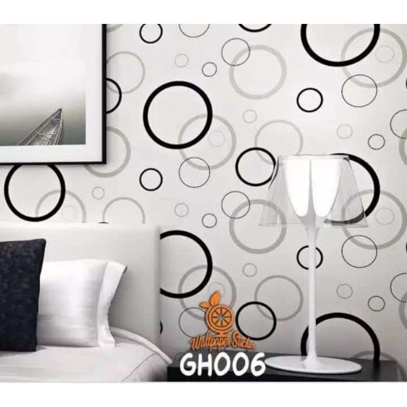 wallpaper dinding roll 10m x 45cm pvc sudah ada lemnya