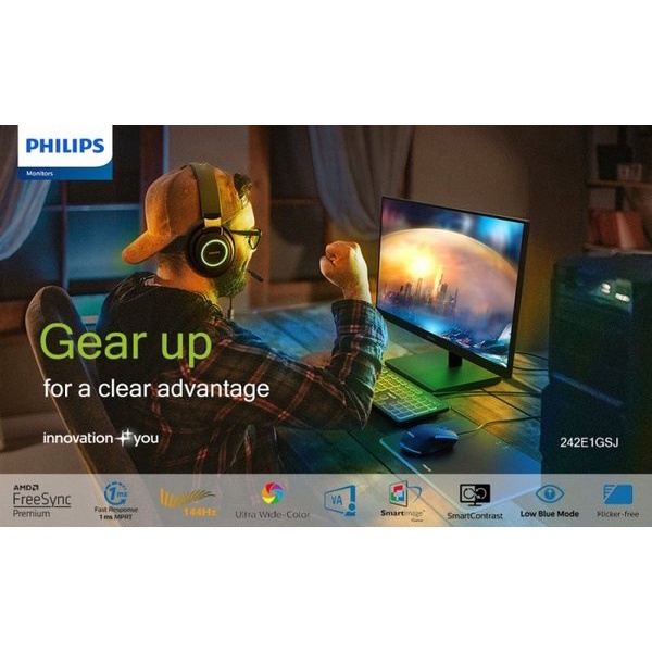 NEW PHILIPS242E1GSJ MONITOR GAMING 24INCH