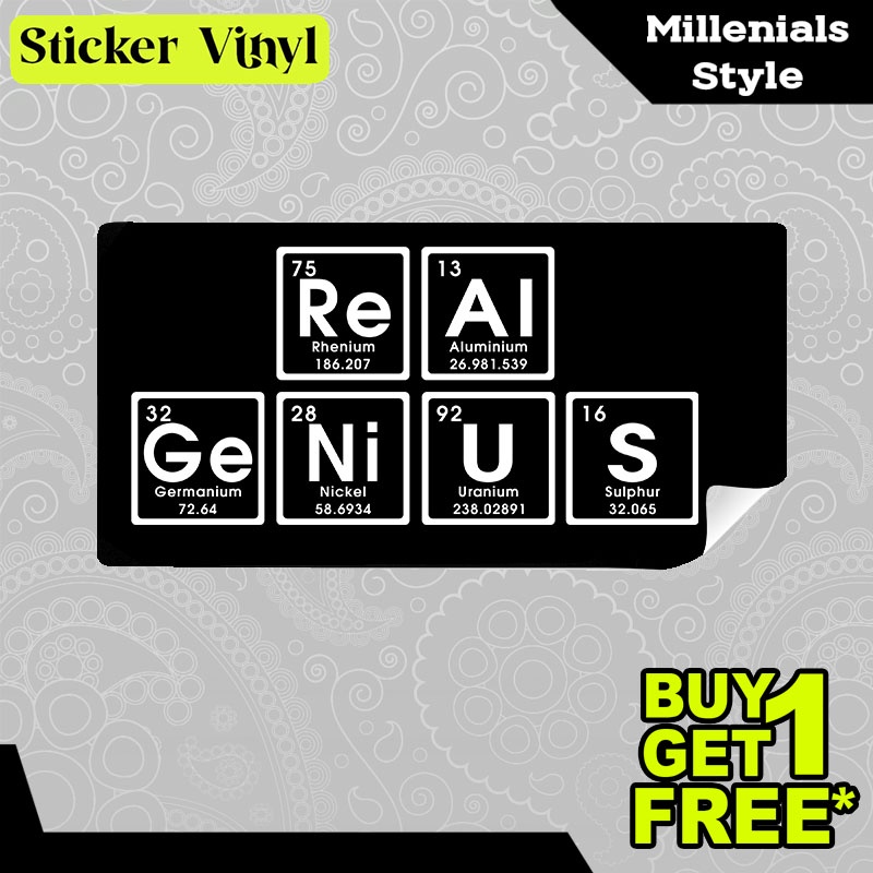 

Stiker Sticker Real Genius Smart Tabel Periodik Belajar Unsur Kimia Aesthetic Bahan Vinyl Satuan Anti Air