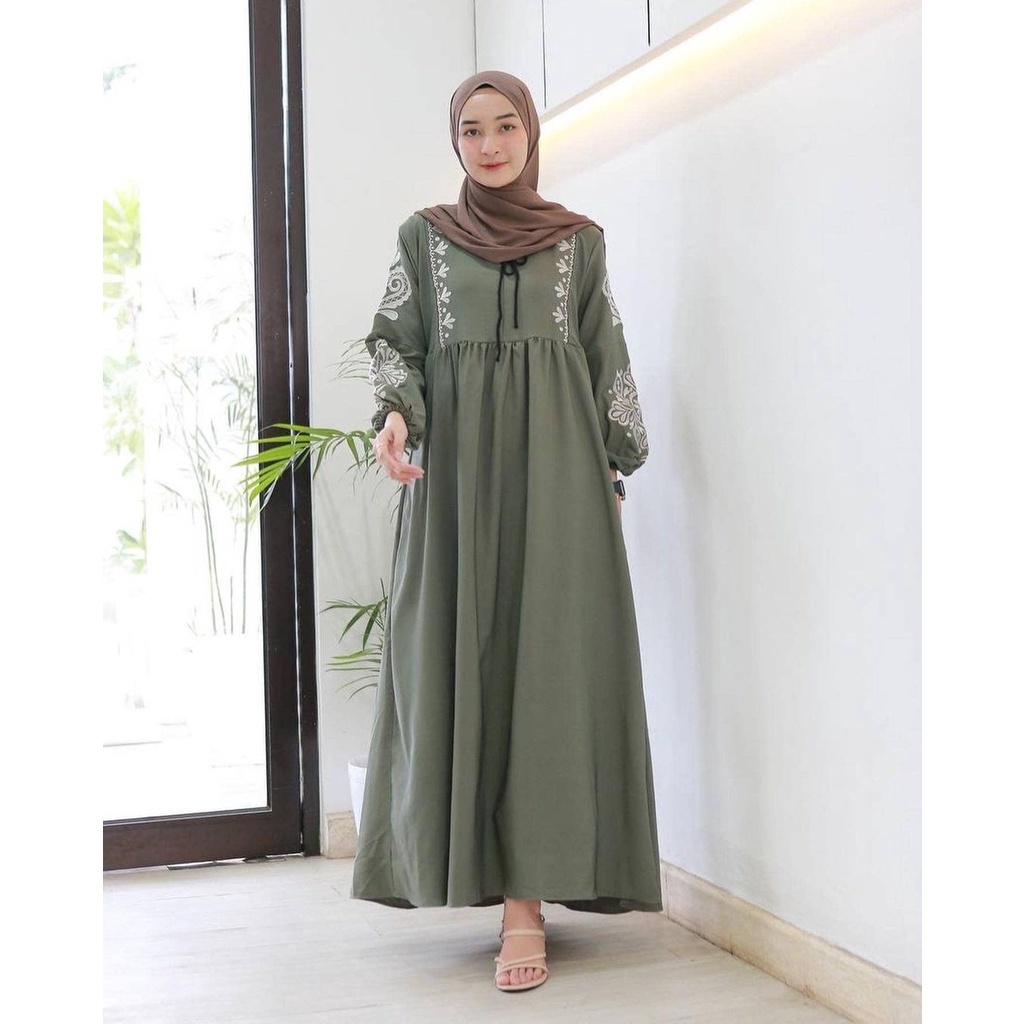 Baju Muslim Wanita 2021 | Zivana Dress | Gamis Kondangan Terbaru / Gamis Polos Hitam / Dress Busui M