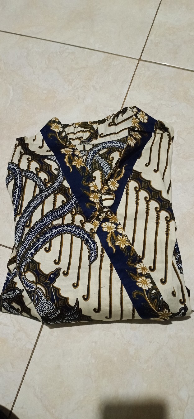 Atasan Blouse Batik Wanita Lengan Panjang Model Kimono Bahan Katun Stretch, 262 Aon#