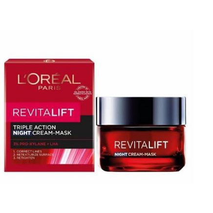 ☘️Yuri Kosmetik☘️ Loreal Revitalift Triple Action Night Cream 50ml / Cream Malam /Loreal X3 New