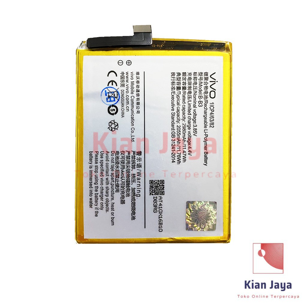 Baterai Vivo X9 / B-B3 Original OEM Batre Batrai Battery Hp BB3 Ori