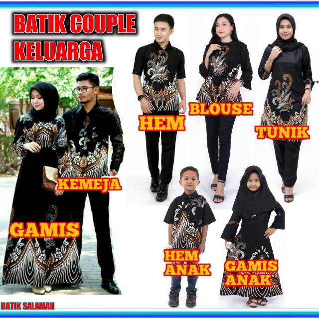 COUPLE BAJU BATIK KELUARGA/BATIK AYAH ANAK/ATASAN BATIK KELUARGA
