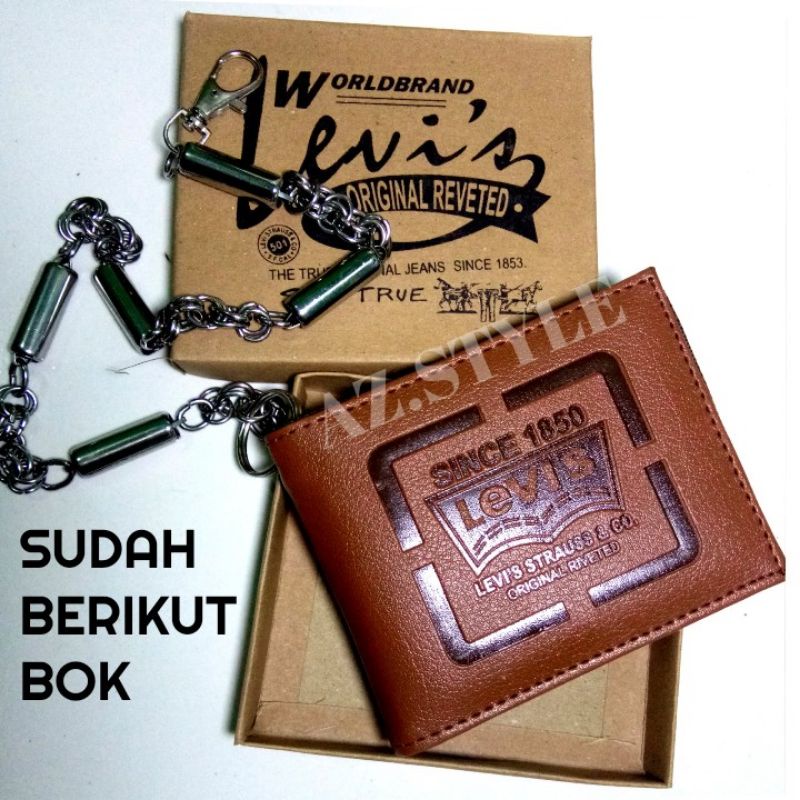 DOMPET PRIA RANTAI IMPORT/DOMPET RA6NTAI KULIT SINTETIS