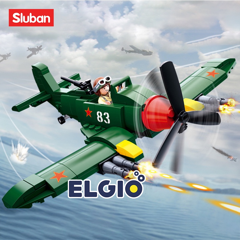 Sluban Bricks Pesawat Terbang Tentara Army WW2 II M38 B0683 / Pesawat Jet Tempur