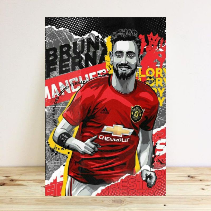 Poster dinding B.Fernandes/A3+/Tanpa bingkai.