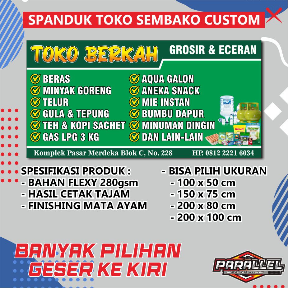 Jual Spanduk Toko Sembako Custom Spanduk Toko Kelontong Banner Toko