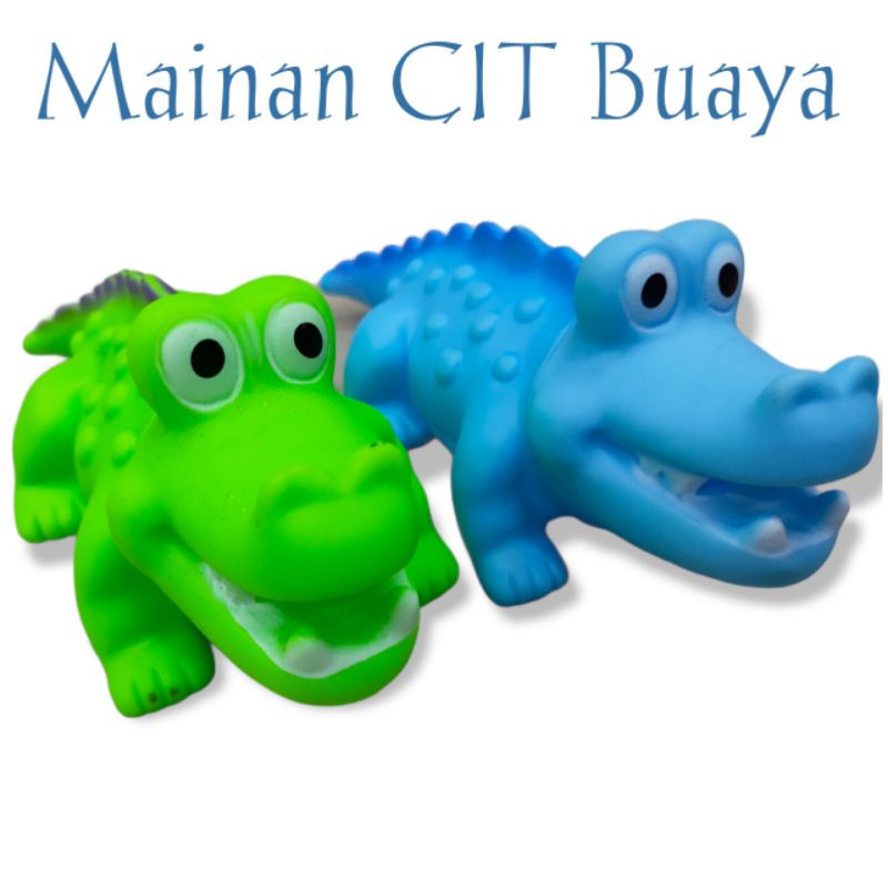 Mainan Buaya bunyi CIT CIT mainan balita bahan karet