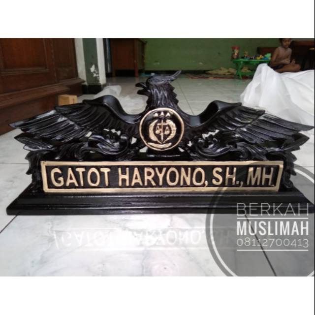 Papan Nama Kayu Jati untuk Meja Kerja Kantor/jabatan/ongkir 8 kg