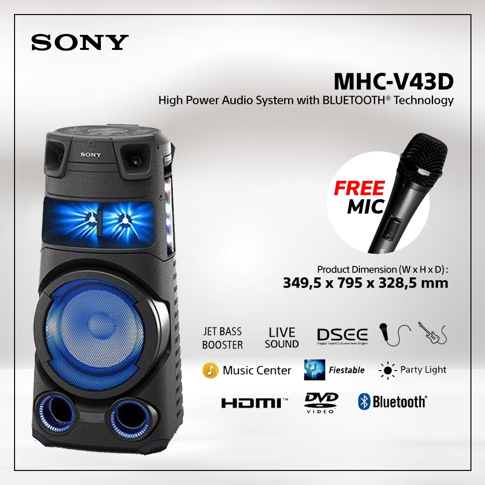 Jual SONY MHC-V43D High Power Audio System with BLUETOOTH / MHC V43D ...