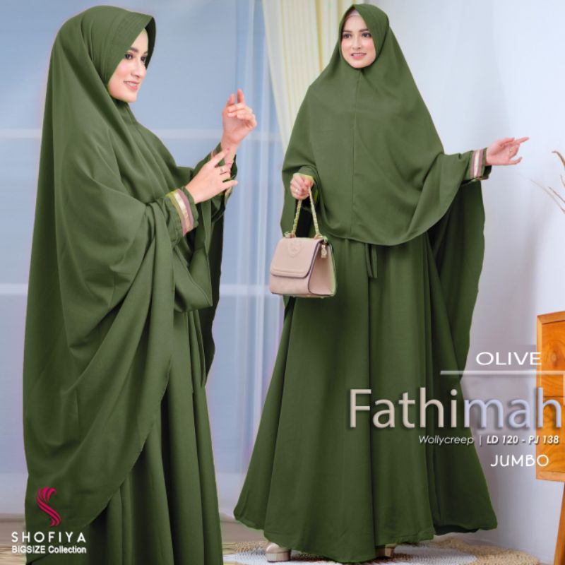Fathimah Jumbo By Shofiya / Syari Jumbo / Baju Syar'i Jumbo Polos / One Set Syar'i