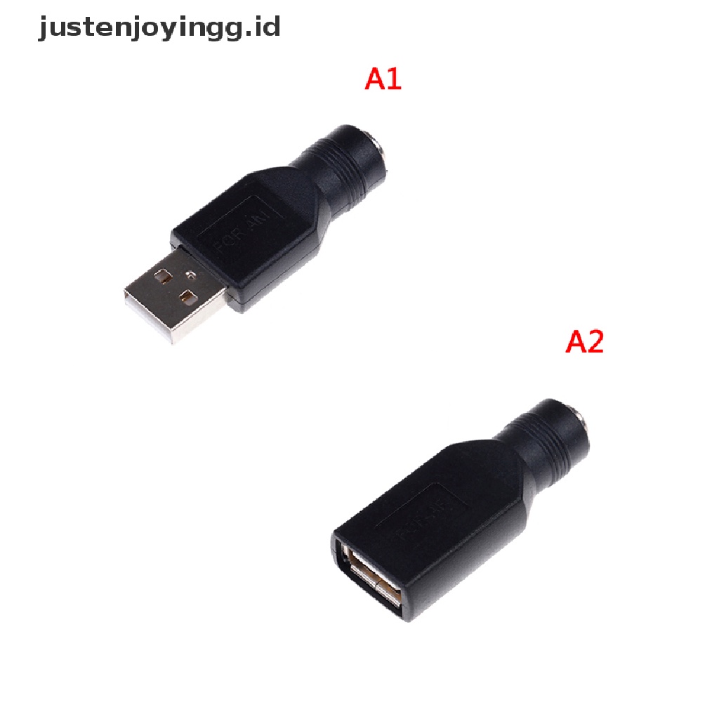 Adaptor Konektor Konverter usb 2.0 dc male Ke usb 2.0 male / female Ukuran 5.5x2.1mm 5V Untuk laptop