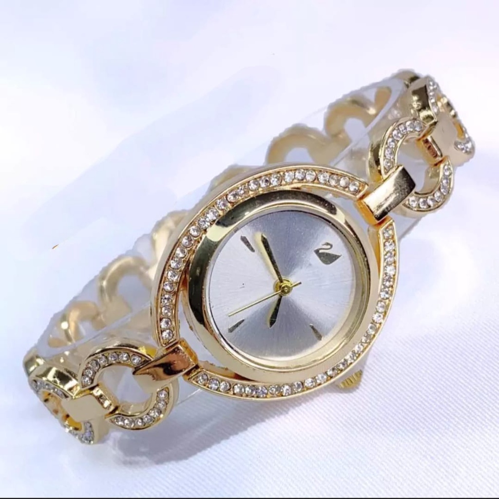 KWS Jam Tangan Wanita Terbaru 2021 Mutiara Mewah Berlian Swarovskiy SW-25