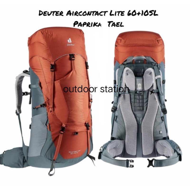 Tas Carrier gunung Deuter aircontact lite 60+10 sl logo baru
