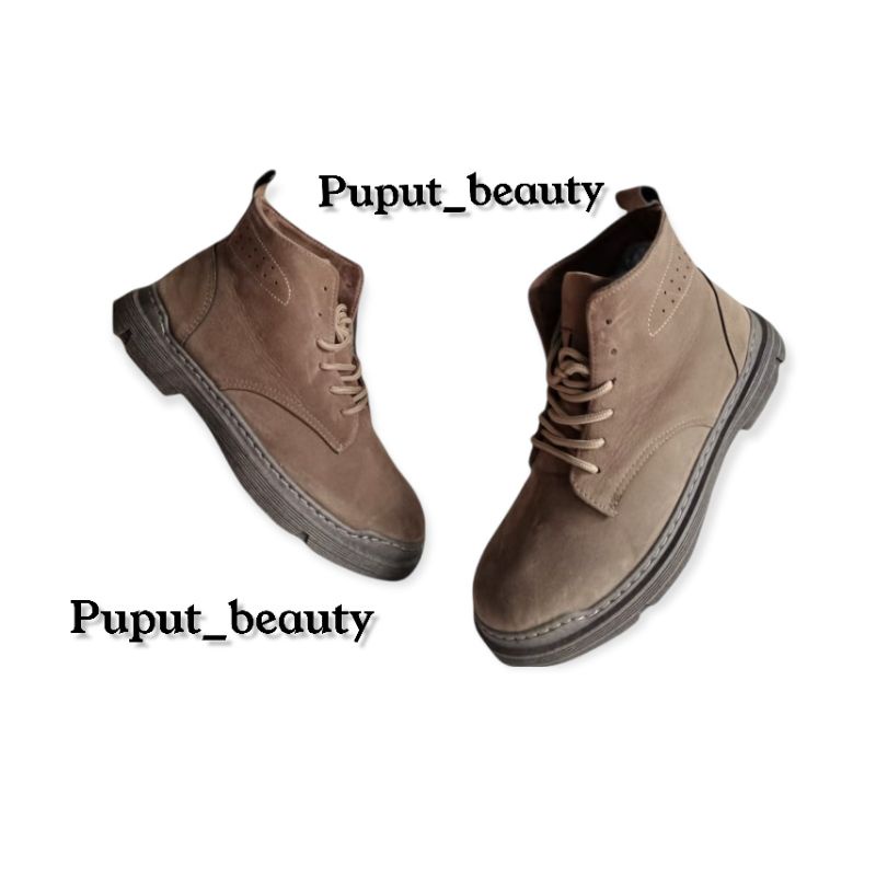 New Arrival - Sepatu Boots Casual Pria Import Korea Style Premium Original Bahan Kulit Shoes