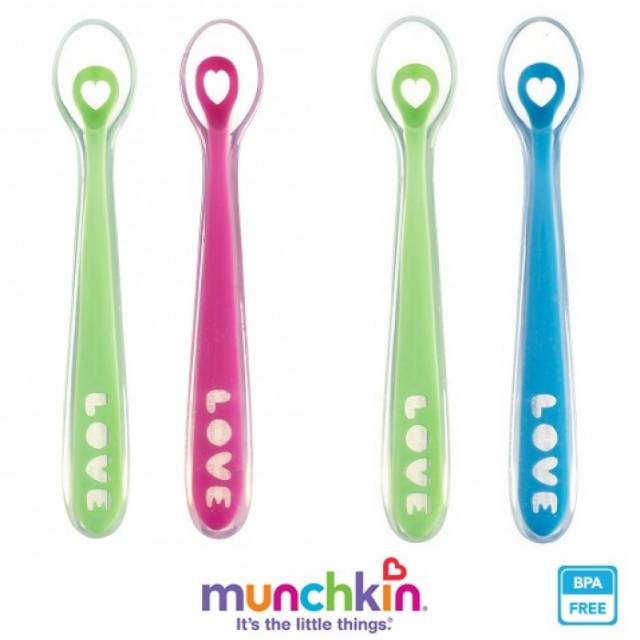 MUNCHKIN 2pcs  Soft Silicone  Spoon Sendok Bayi Silikon Lentur