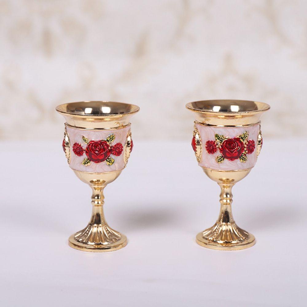 Lanfy Gelas Wine Metal Vintage Champagne Gelas Restoran Bar Alat Perlengkapan Pesta Barware White Liquor Glass