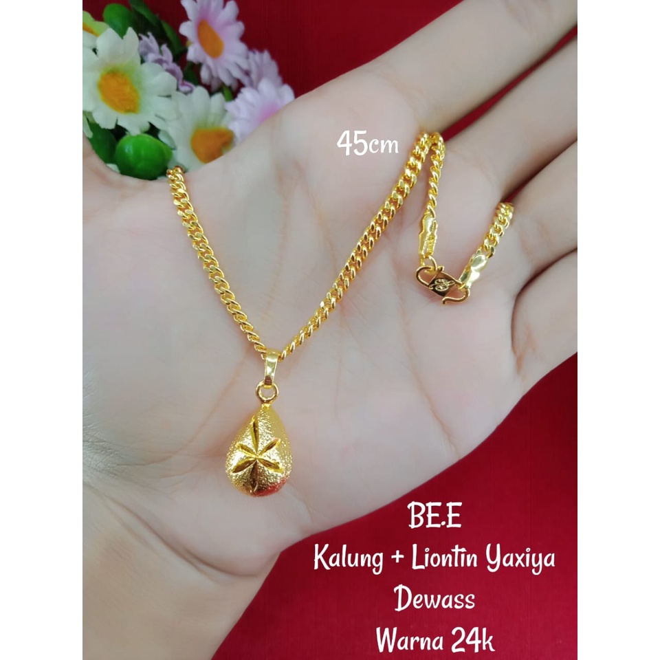 Kalung Liontin Bandul 999 Lapis Emas 24 Karat Yaxiya
