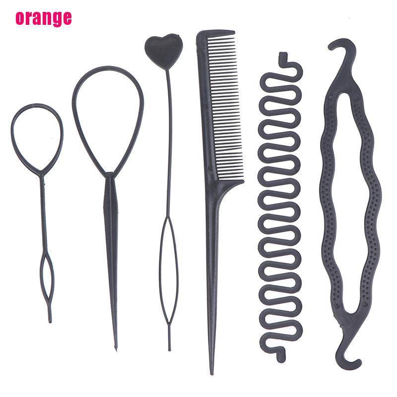 (Happy) 6pcs / Set Alat Bantu Kepang Rambut