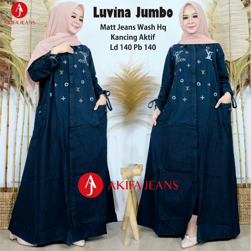 Luviana Jumbo Gamis Jumbo Gamis Jeans Wash Shopee Indonesia