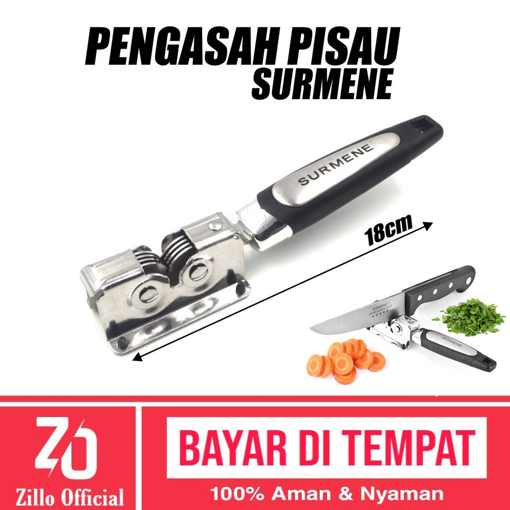 ZILLO Pengasah Pisau Dapur Knife Grinder Asahan Pisau Gunting Dapur Kitchen Surmene Original Cepat Tajam