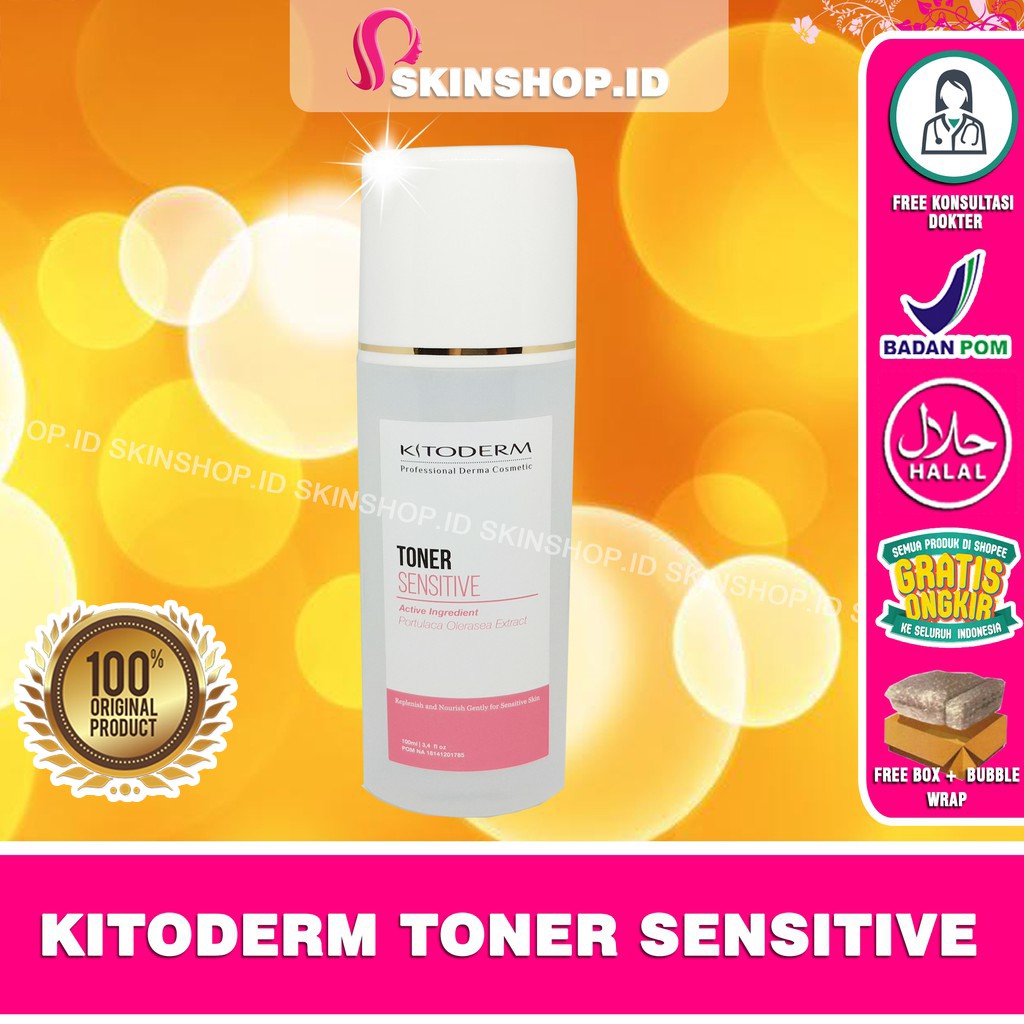 Kitoderm Toner Sensitive 100ml Original / Penyegar Kulit Sensitive BPOM Aman