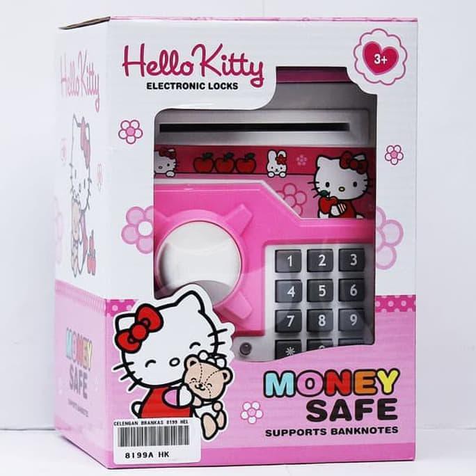 Mainan Anak - Money Safe ATM Brankas Celengan Hello Kitty Pink