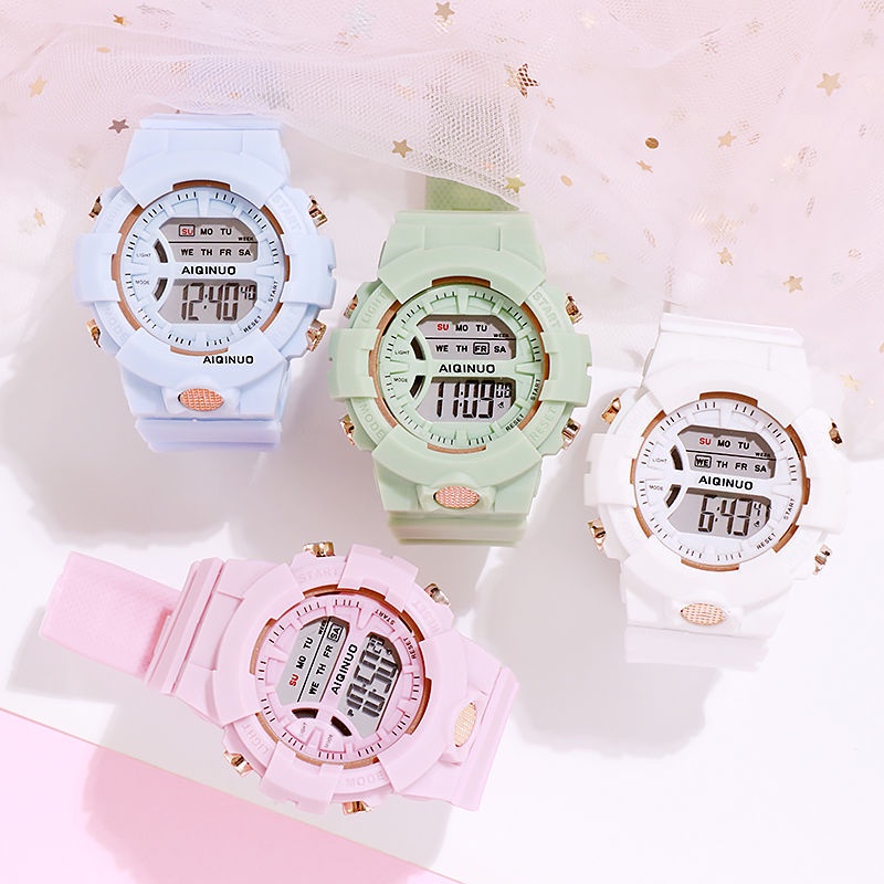 ✅COD Jam Tangan Digital Wanita Pria Fashion Sport Rubber Bulat Watch LED Import murah   S1172