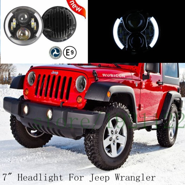 HEADLAMP LAMPU BESAR LED 7 INCH 50 WATT JW SPEAKER JEEP RUBICON,TOYOTA