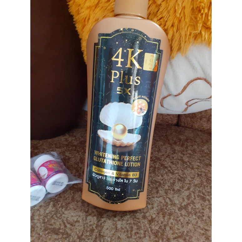4K Plus 5X Whitening Perfect Gluthathione Lotion Plus Honey 500ML/lotion/handbody