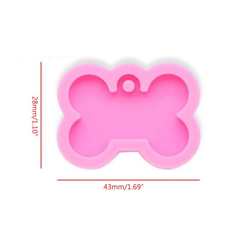 SIY  5Pcs Silicone Bone Shape Pendant Resin Mold  DIY Dog Tag Dog Bone Shaped Keychain Resin Casting Mold Resin Craft Tools