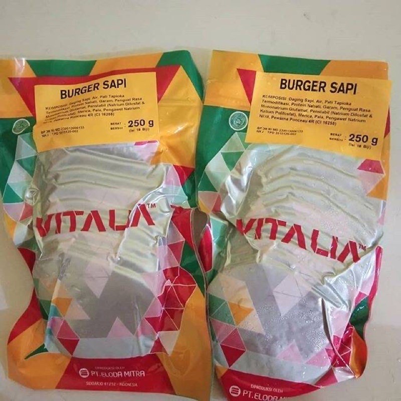 VITALIA BURGER beef vitalia 250gr / vitalia beef isi 10 /vitalia beef isi 20/burger sapi vitalia