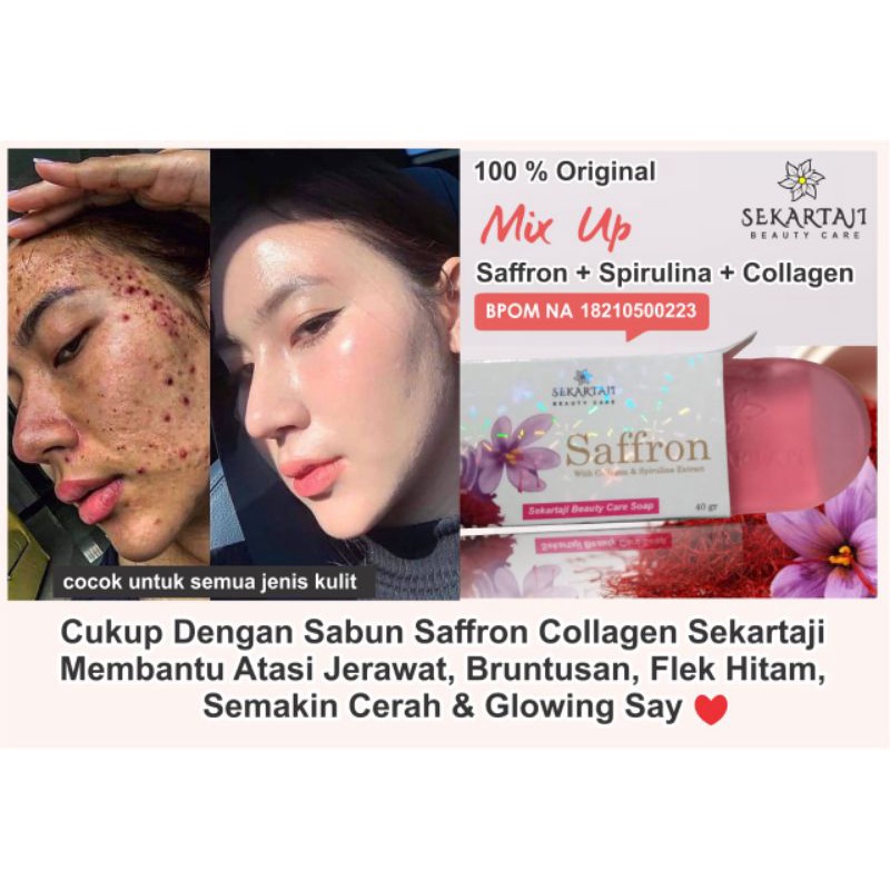 Sabun Saffron With Collagen Spirulina Original BPOM
