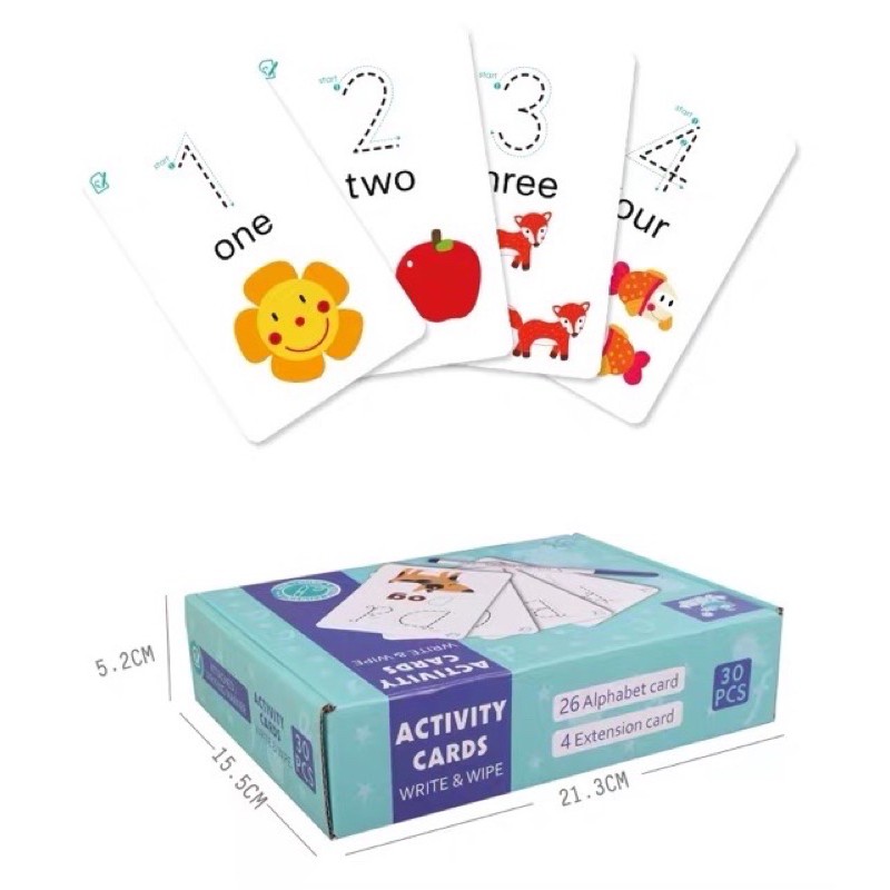 Activity cards - wipe clean cards - mainan edukasi anak