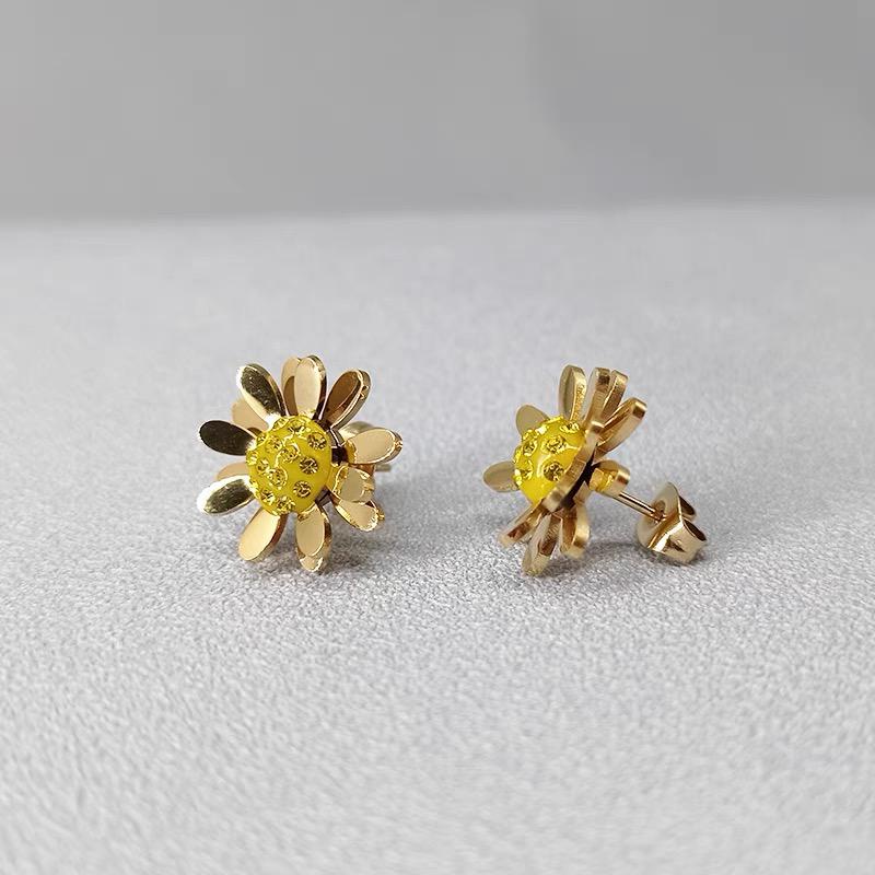 COD! anting titanium stud sun flower anti karat import