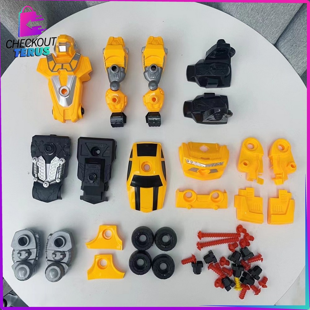 CT M214 Mainan Robot Deformation 2IN1 DIY Puzzle  Anak Laki Laki Mainan Mobil Mobilan Mainan Bongkar Pasang Dengan Obeng Listrik Robot Toys