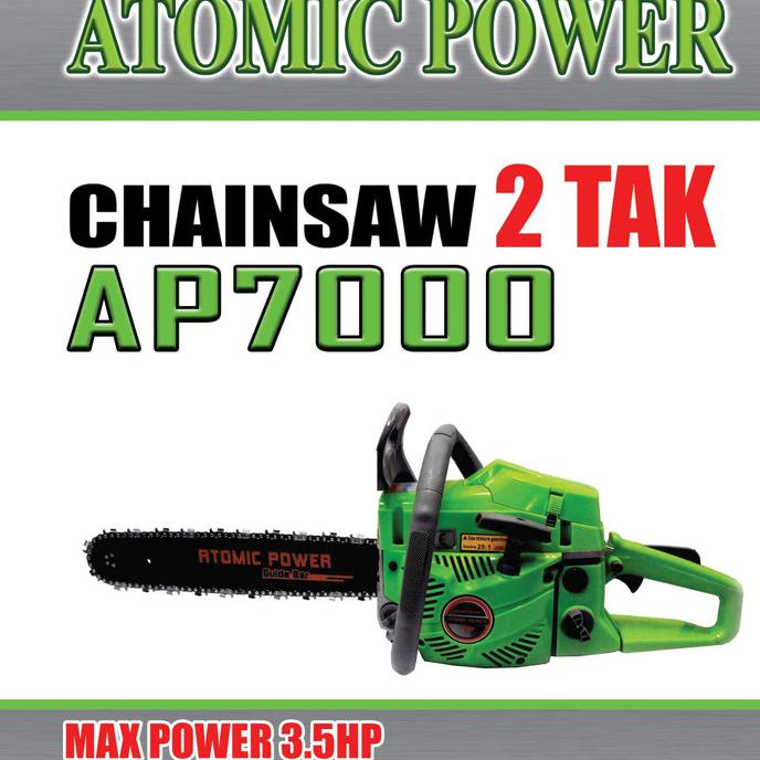 CHAINSAW ATOMIC POWER AP7000-GERGAJI MESIN-SENSO 22IN LASER