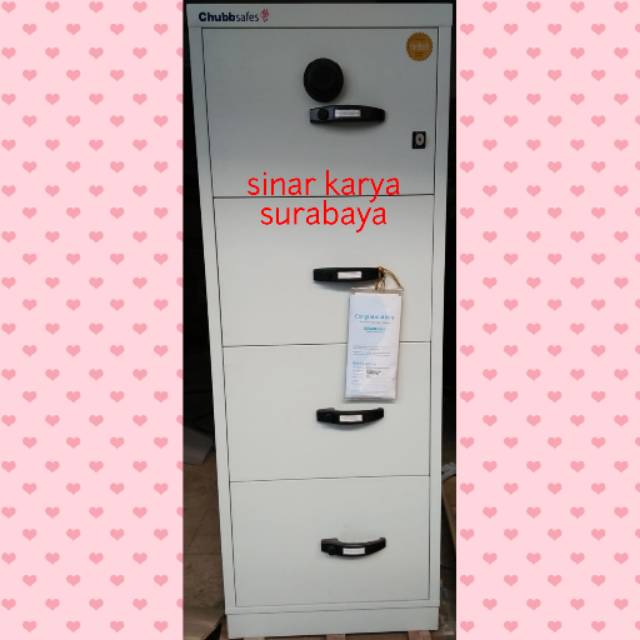 Fireproof Filling Cabinet CHUBB Safes 4 drawers BARU kabinet tahan api lemari brankas besi