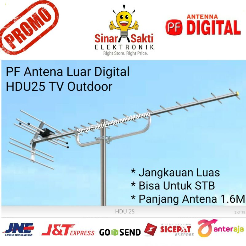 PF Anten Antena Luar Digital HD U25 TV Outdoor HDU25 HDU 25 Analog Bisa STB Bisa