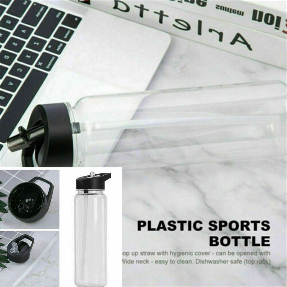 WONDERFUL 750ml Transparent Sports Water Bottle Travel Drinking Canteen Leakproof  Bottles Portable Gym With Flip Straw Clear BPA Free Sport Cup/Multicolor