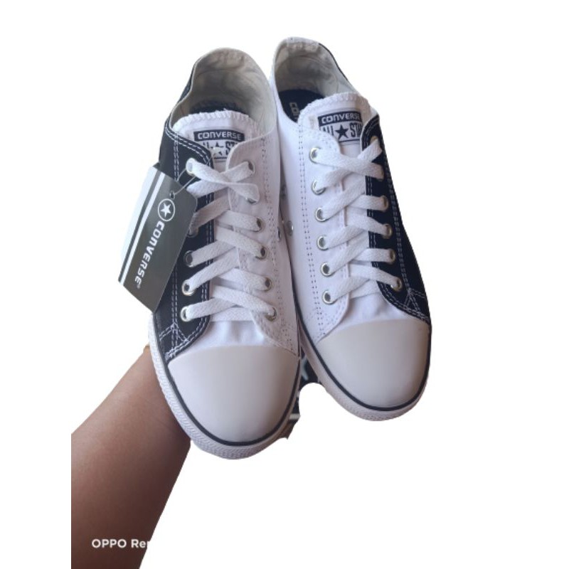Sepatu Converse Combinasi Grade Ori Putih Hitam Kanvas