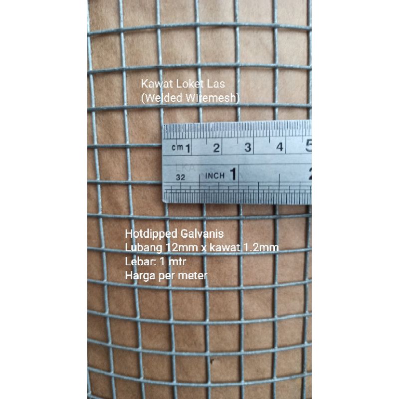 Kawat Loket Las Galvanis Lubang 12mm x kawat 1.2mm