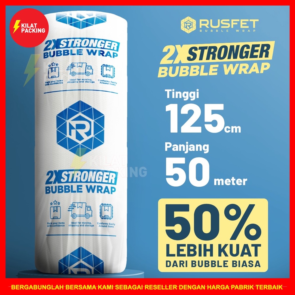 

InJO Bubble Wrap Bening Murah Kualitas Bagus (Gosend/Grab) 125 CM x 50 M